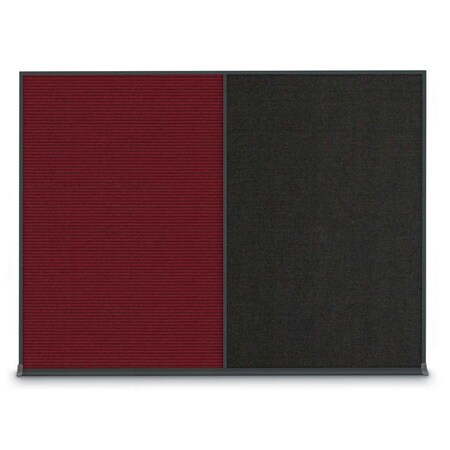 United Visual Products Double Door Radius Plus Corkboard, 48"X UV8003PLUS-SATIN-PEARL